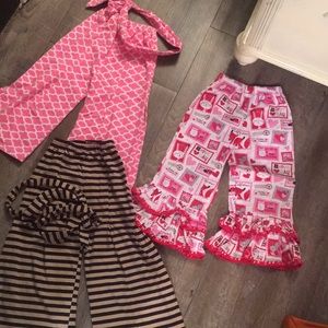 Lot of 3 size 5 girls ruffle and palazzo pants